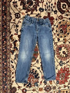 Little Kids Hanna Andersson Blue Denim Cotton Jeans Size 6-7 - Picture 1 of 9