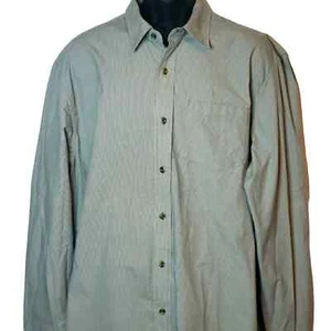 Magellan Outdoors Shirt XXL Check Green & Cream Long Roll Up Sleeve Button  - Picture 1 of 6