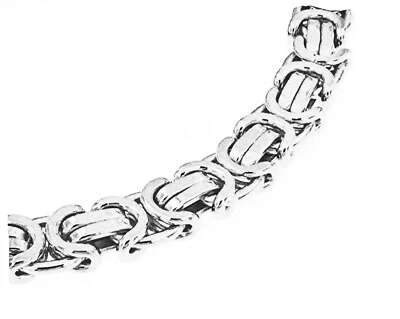 Collana Bizantina argentata uomo donna catena catenina nuovo girocollo collanina - Immagine 1 di 4