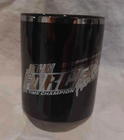 RARE-1996 John Force 6X DRIVER OF THE YEAR Fan Club Coffee Mug NHRA Top Fuel 🏁 Cover
