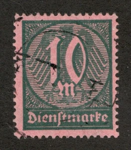 1922 Germany Sc #O18 (official) 10 Mark "Numeral 10". Used stamp Cv$9 - Picture 1 of 1
