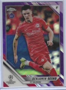 BENJAMIN SESKO 2021-22 TOPPS CHROME UCL PURPLE REFRACTOR ROOKIE RC #D 013/250 - Picture 1 of 2