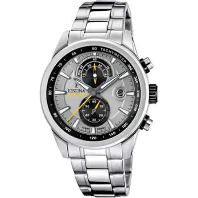 Orologio cronografo Uomo Ragazzo Festina CHRONO Timeless F20694/4 grigio/nero - Immagine 1 di 3