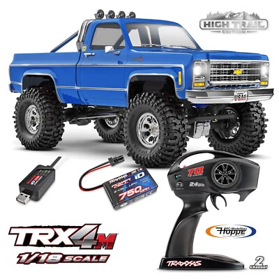 TRAXXAS TRX-4M Chevy K10 4X4 Sollevato Blu 1/18 Crawler RTR TRX97064-1BLUE - Immagine 1 di 4