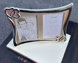 Lenox Wedding Promises Invitation Double Frame Silverplated Double Hearts NEW - Picture 1 of 4