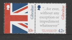 GIBRALTAR 2013 300th Anniversary of the TREATY of UTRECHT joined pair ...MNH - Picture 1 of 1