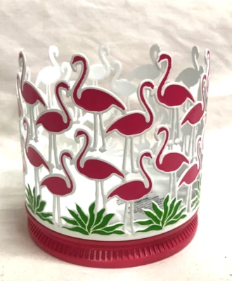 Bath & Body Works PINK FLAMINGO 3 pavios suporte de vela manga SUPER FOFA!! - Imagem 1 de 3