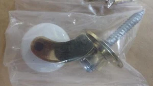 brass and white porcelain wheel screw in 29 mm caster,castor,Superior Brass 5532 - Picture 1 of 2