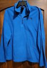 The North Face Mens Medium Fleece Pullover Shirt Jacket Blue 1/4 Zip