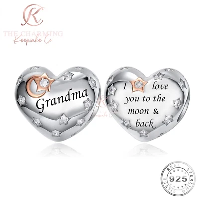 Dije Corazón Abuela Genuino Plata de Ley 925 Te Quiero a la Luna - Cumpleaños Foto 1 de 4