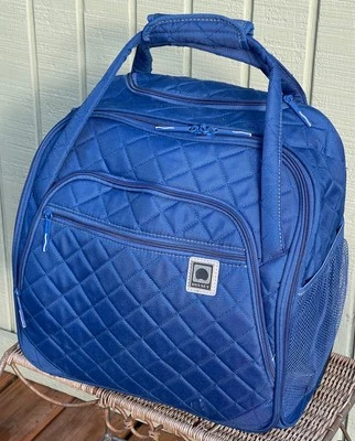 Bolso de Mano DELSEY PARIS Acolchado con Ruedas Bajo Asiento 2 Ruedas Azul Brillante Viaje Foto 1 de 4