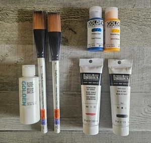 Lotto forniture artistiche - pennello Simmons acrilico fluido dorato Liquitex corpo pesante 5 - Foto 1 di 1