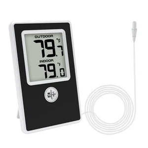 Indoor Outdoor Wired Thermometer with Min/Max Temperature Record - Picture 1 of 7