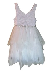 Vestido formal con volantes rosa para niñas talla 5 - Imagen 1 de 5