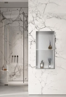 Bernkot Stainless Steel Shower Niche 24" X 12" Brushed No Tile Needed Wall Ni... - Image 1 of 4