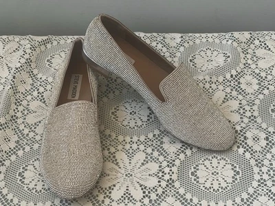 Steve Madden Rhinestone Embellished Womans Sparkle Shoes Slip On Size 8M NIB! M3 - Image 1 of 4