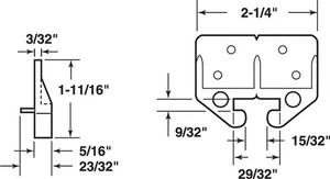 Prime-Line 22315 Plastic Brown Drawer Track Guide for 1/4 x 7/8 in. Track - Picture 1 of 1