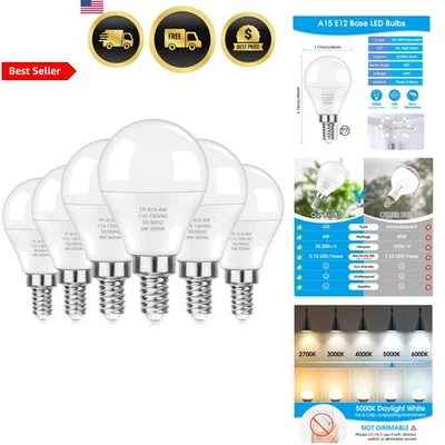 LED Bulbs Daylight White E12 Ceiling Fan Bulbs 600LM 6W Pack of 6 - Image 1 of 4
