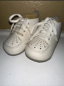 Vintage Superoos Baby Kleinkind Weiß Schnürstiefel Sneaker Leder Booties 3 - Bild 1 von 7