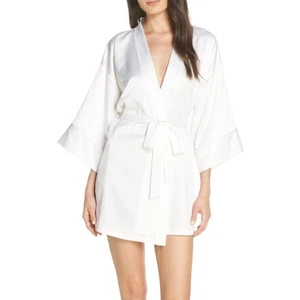 New ~ IN BLOOM BY JONQUIL ~ The Bride Satin Wrap Robe Size L - Picture 1 of 7