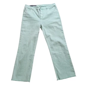 Denim verde recortado pierna recta La Cienega crudo talla 28 - Imagen 1 de 8
