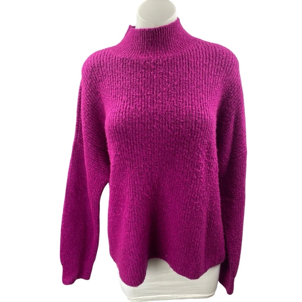 Suéter tejido manga larga cuello tortuga tejido acanalado rosa Sanctuary para mujer talla L Foto 1 de 4