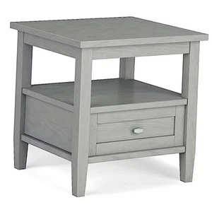 Warm Shaker Solid Wood 20 Inch Wide Rectangle Transitional End Side Table in - Picture 1 of 8