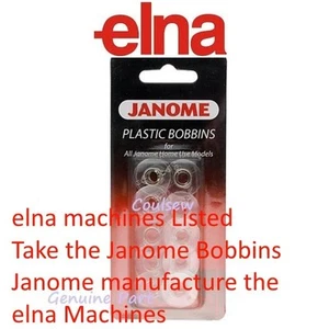 GENUINE ELNA SEWING MACHINE BOBBINS x 10 **GENUINE ELNA / JANOME PACKED BOBBIN** - Picture 1 of 1