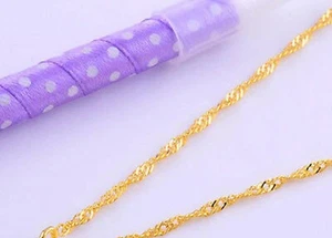 16 INCH GOLD PLATED WATERWAVE CHAIN (3M655) - Picture 1 of 3