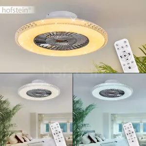 Telecomando LED radiatore aria soffitto ventilatore bianco soggiorno camera da letto luci - Foto 1 di 6