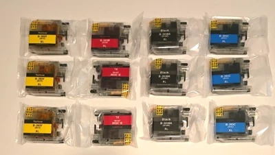 Cartuchos de tinta compatibles con esquina de inyección de tinta para LC203XL 3Blk 3Majenta 3Yel 3Azul 2023 Foto 1 de 4