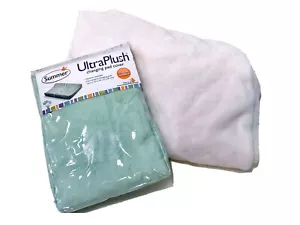 Summer & Babies R Us Set of 2 Buttercream & Green Plush Soft Changing Pad Covers - Picture 1 of 6
