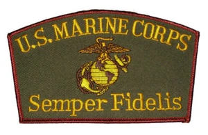 USMC MARINE CORPS SEMPER FIDELIS PATCH EAGLE GLOBE ANCHOR EGA VETERAN RETIRED - Picture 1 of 1
