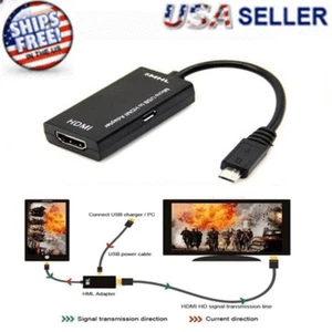 MHL Micro USB Male to HDMI Female Adapter Cable for Android Smartphone Tablet TV - Picture 1 of 12