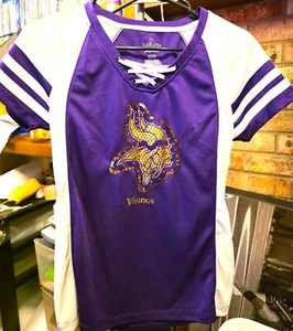 Majestic - Damen lila/weiß NFL Minnesota Vikings Kurzarm Shirt Gr. S - Bild 1 von 4