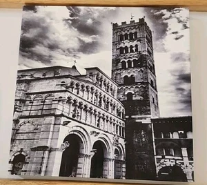 ITALY Canvas Photo Gravure LUCCA Cathedral Church 12" x 12" - Picture 1 of 2