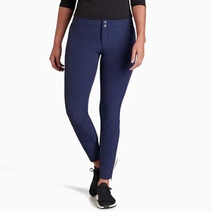 KÜHL Transcendr Skinny Pants Indigo Women's 14 Nylon Stretch Outdoor Travel Zip - Picture 1 of 15