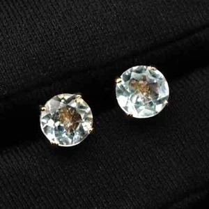 Sky Blue Paraiba Tourmaline 1.90Ct 925 Sterling Silver Handmade Stud Earrings - Imagen 1 de 5