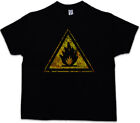 CAUTION FLAMMABLE LOGO SIGN Kids Boys T-Shirt Fire Chemistry Teacher Warning