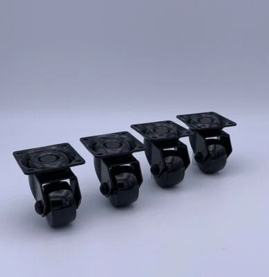 Möbelrollen schwarz transparent 35 50 mm Design Lenkrolle Bremse Transportrolle  - Bild 1 von 4