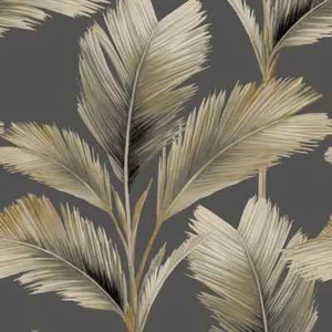 Belgravia Kailani Leaf Floral Wallpaper Grey 59116 - Picture 1 of 2