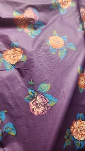 Large Scale Floral Cotton Fabric Vintage 8 Yds Polished Purple Sewing Quilting - Picture 1 of 6