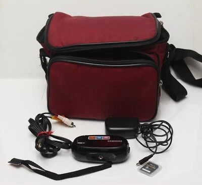 Videocámara digital compacta Samsung SMX-C20RN roja zoom óptico 10X con bolsa y batería Foto 1 de 4