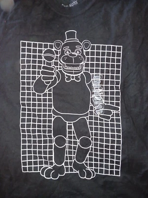 Camiseta negra Five Nights at Freddy's coleccionable rara XL Wireframe Fazbear Foto 1 de 2