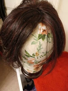 LOVELY Vanessa 100%Synthetic Full Wig Med Cap Black with Burgundy Highlights - Picture 1 of 9
