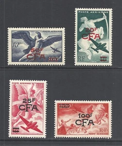 REUNION SCOTT C35 - C38 MH SET - 1949 "CFA" OVERPRINT AIRMAIL ISSUES - Picture 1 of 2