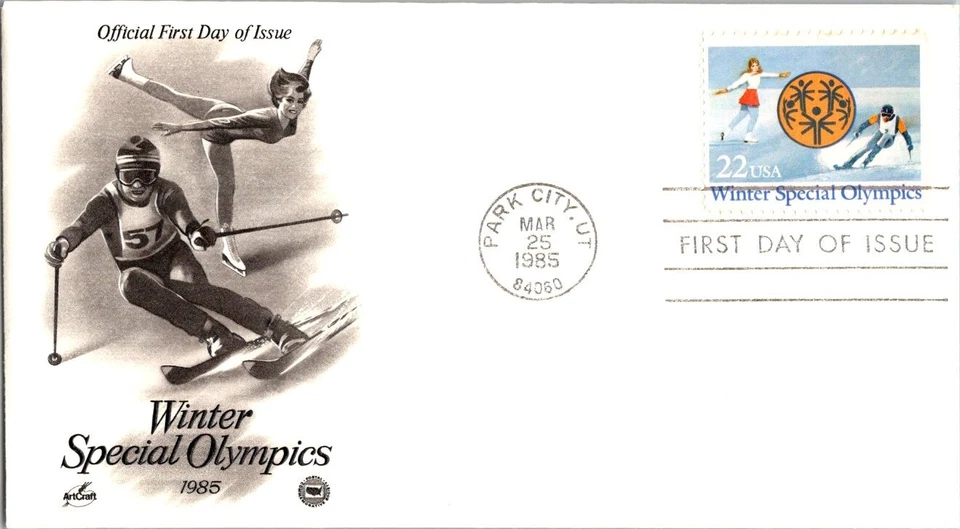 Vintage  USA  FIRST DAY Issue Cache "WINTER SPECIAL OLYMPICS 1985"     FDC0597 - Image 1 of 1