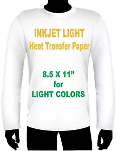 PLANCHA DE TINTA CALOR EN PAPEL DE TRANSFERENCIA LUZ 8,5 X 11 -8 HOJAS - Imagen 1 de 1