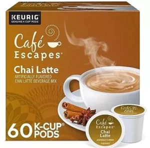Café Escapes Chai Latte K-Cups 60 Count Box - Picture 1 of 6