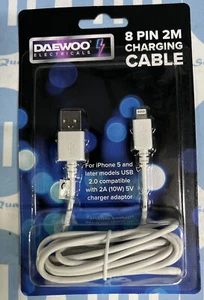 Iphone 2 Metre Charging Cable 8 Pin Usb Cable,For 5/6/7/8/10/X/11/12/ipad/Air - Picture 1 of 3